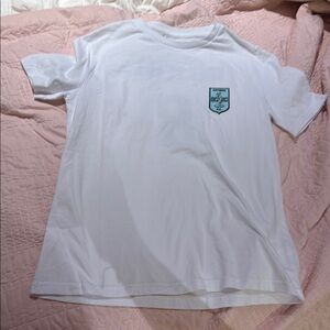 Être Cécile cotton White Short Sleeve Tee with blue Asteria Emblem
